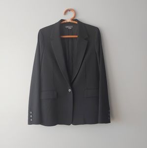 VINCE. Size 12 Black Wool Blend Tailored Blazer